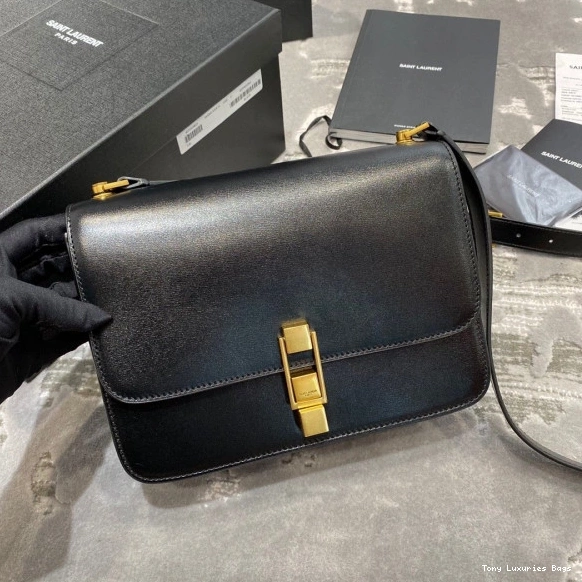 Tony Luxuries IN SMOOTH LOULOU CARRE YSL SATCHEL LEATHER 0822